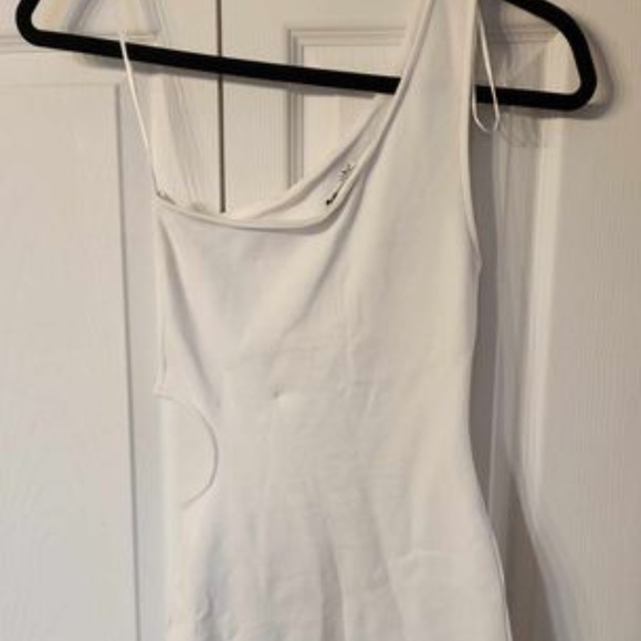 NEW with TAGS! Zara One Shoulder White Cutout Dress Size S - Picture 2 of 6